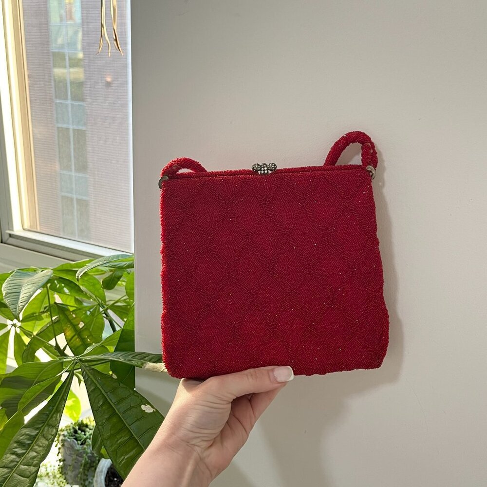 Marguerite Freese Vintage Red Beaded Bag